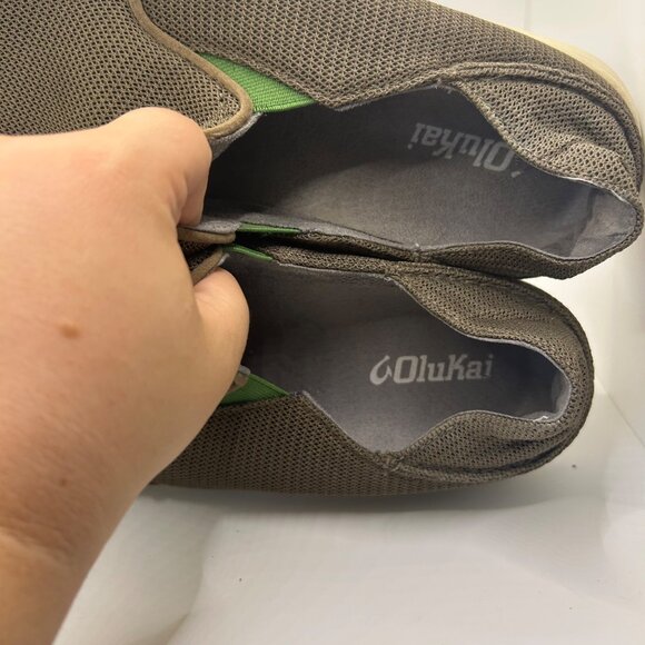 Olukai Nohea Mesh Boat‎ Shoe Slip On Heel Shoe Sneaker Loafer Grey Men’s Size 10 - Picture 9 of 9